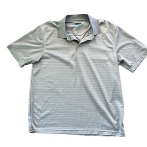 PGA Tour Mens Grey White Striped Golf Polo Breathable Size XL